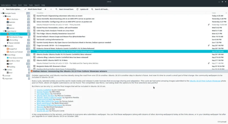 如何在 Linux 上使用 Liferea RSS 閱讀器
