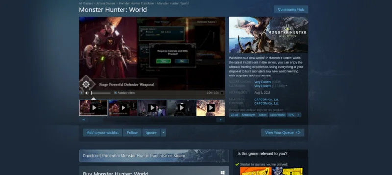 Agregar Monster Hunter: World