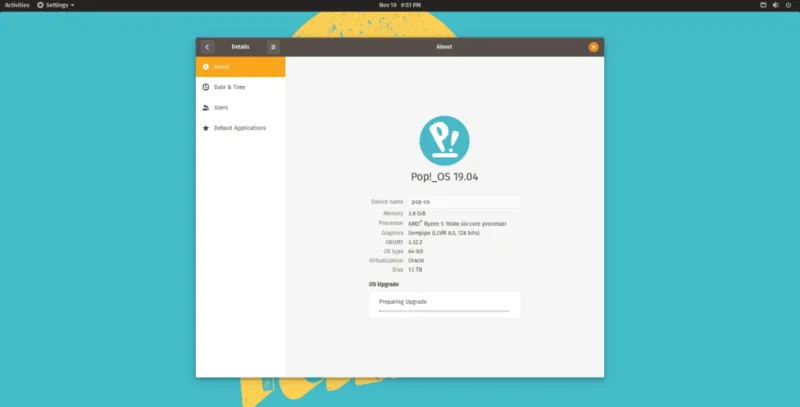 كيفية ترقية Pop_OS إلى الإصدار 19.10.1