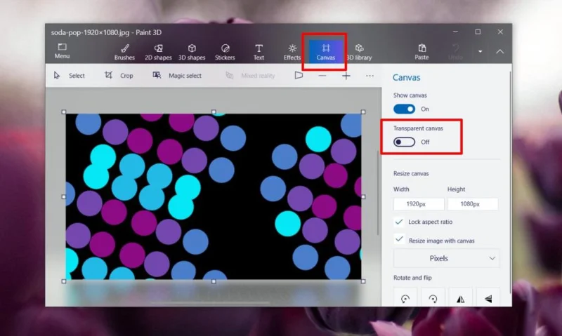 如何在 Paint 中使背景透明 (Windows 10)