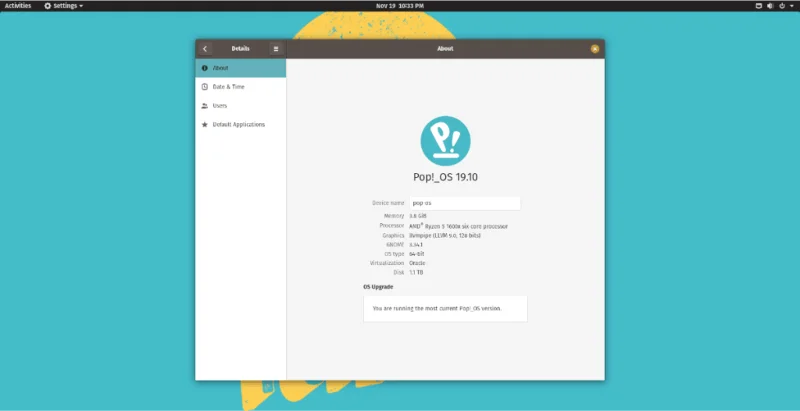 كيفية ترقية Pop_OS إلى الإصدار 19.10.1