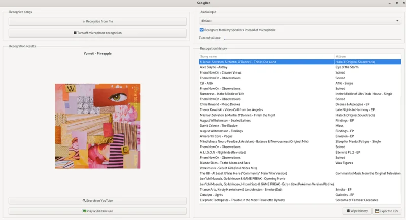 Come usare Shazam sul desktop Linux con SongRec