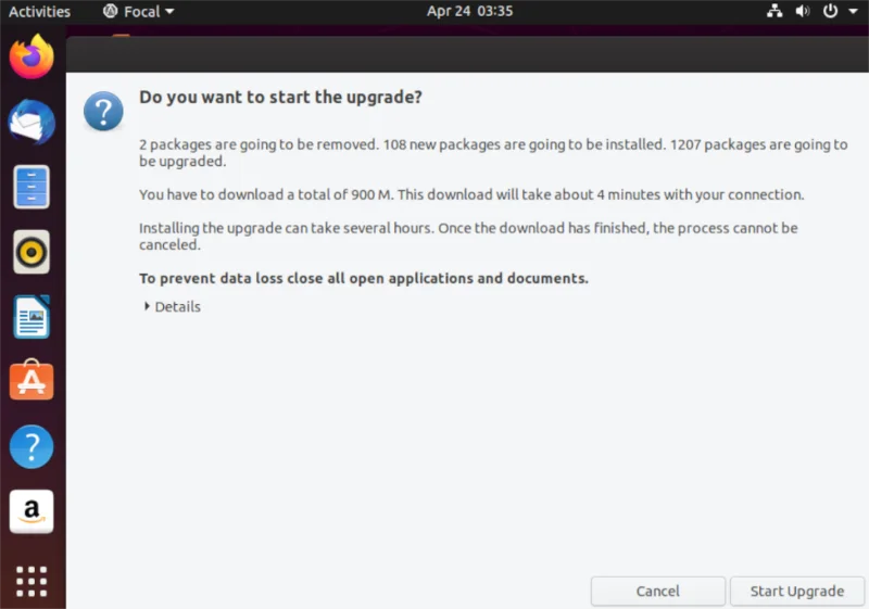 Upgraden naar Ubuntu 20.04 LTS