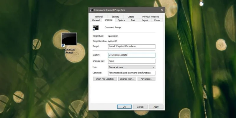 Come creare un collegamento per aprire il prompt dei comandi in una cartella su Windows 10