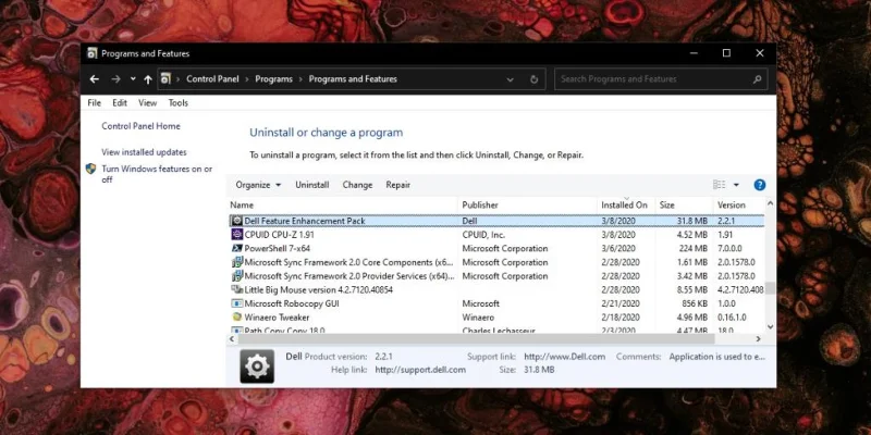 Disinstalla app proprietaria della batteria