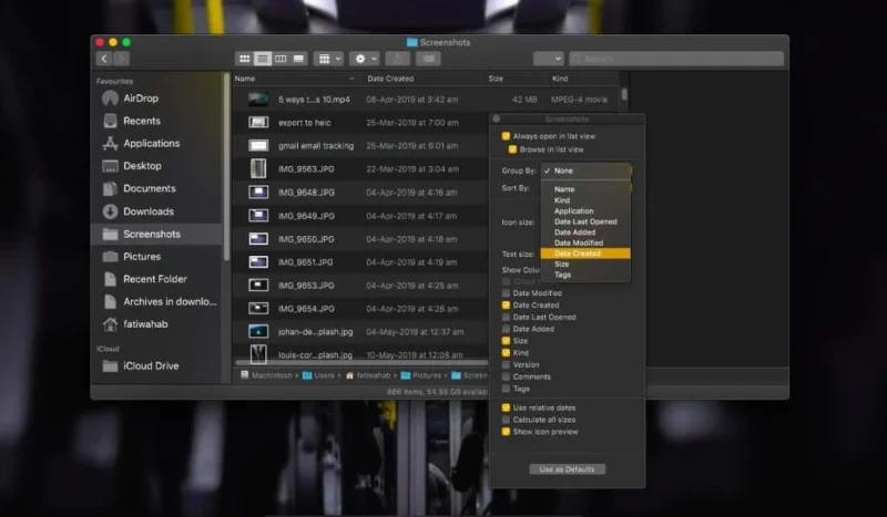 Как настроить группировку файлов для папки в Finder на macOS