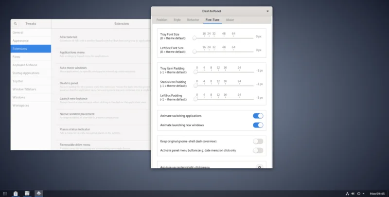 如何使用 Dash to Panel 使 Gnome Shell 看起來像 Windows