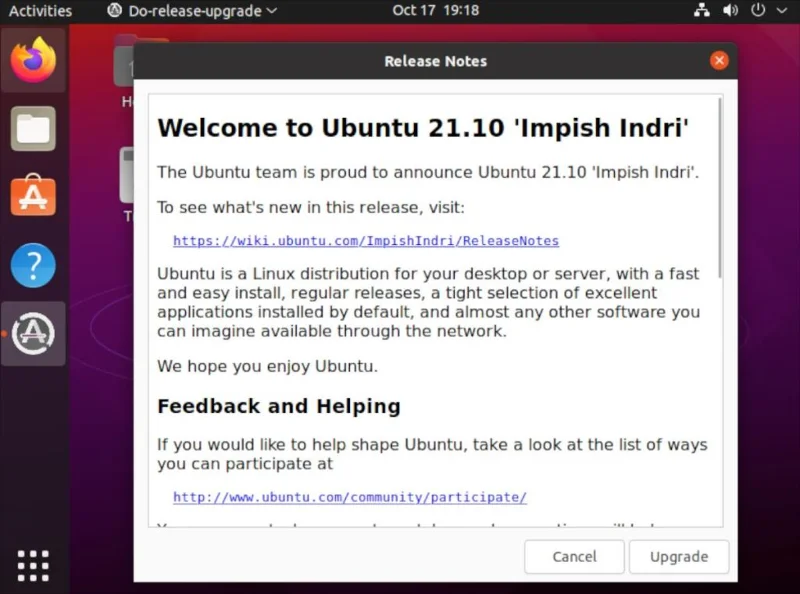 كيفية الترقية إلى Ubuntu 21.10