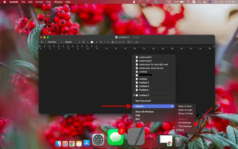 So heften Sie eine App an virtuelle Desktops unter macOS