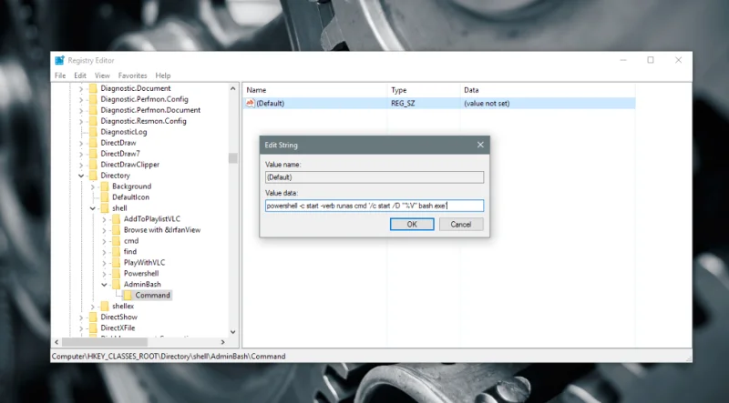在 Windows 10 的上下文菜單中以管理員身份運行 Bash