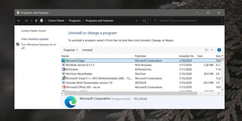 So stufen Sie Chromium Edge auf Microsoft Edge unter Windows 10 herunter
