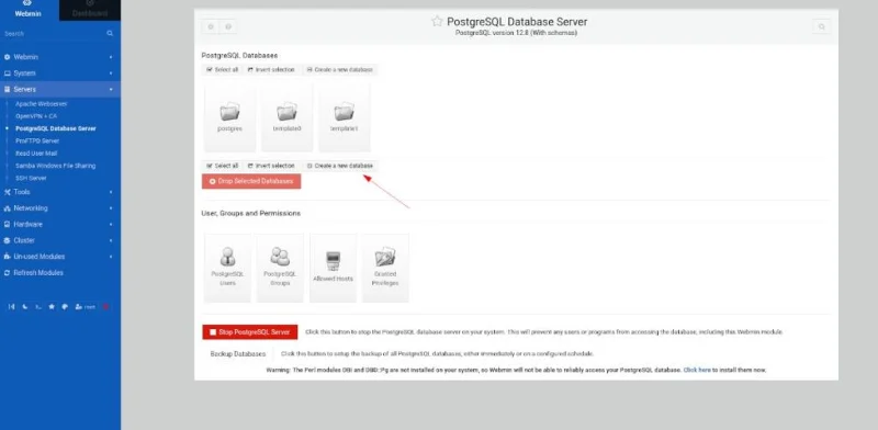 如何在 Ubuntu 服務器上使用 Webmin 設置 PostgreSQL 數據庫服務器