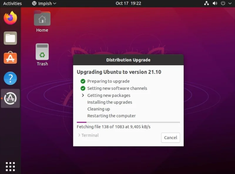 كيفية الترقية إلى Ubuntu 21.10