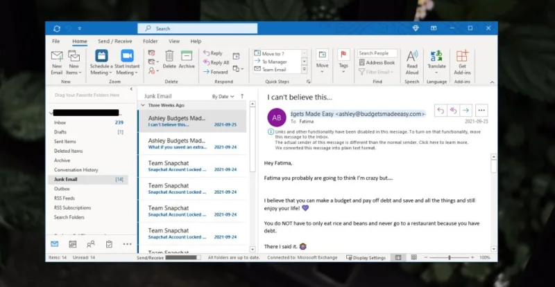 Come riparare Outlook continua a inviare e-mail alla cartella Posta indesiderata o Spam