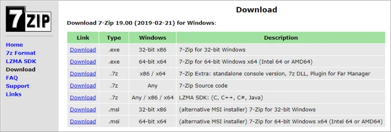 7-Zip per Windows 10: download, installazione, come usare