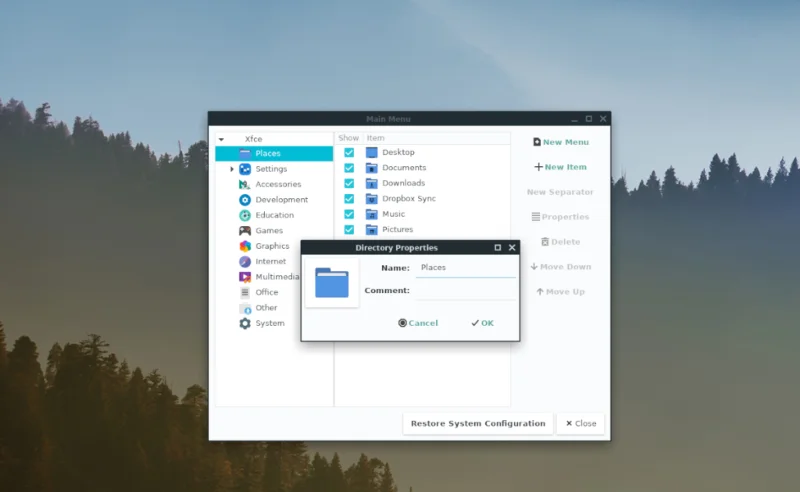 如何將文件夾添加到 XFCE4 菜單