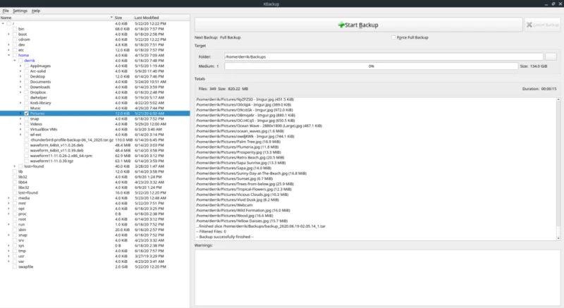 KBackup으로 Linux 백업을 만드는 방법