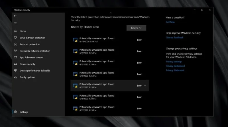 如何在 Windows 10 上清除 Windows Defender 中的保護歷史記錄