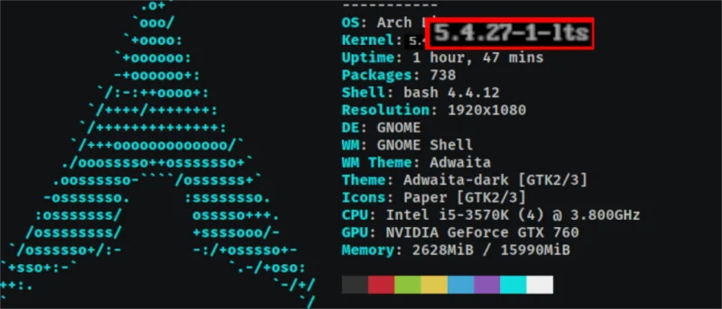 كيفية التبديل إلى نواة LTS في Arch Linux