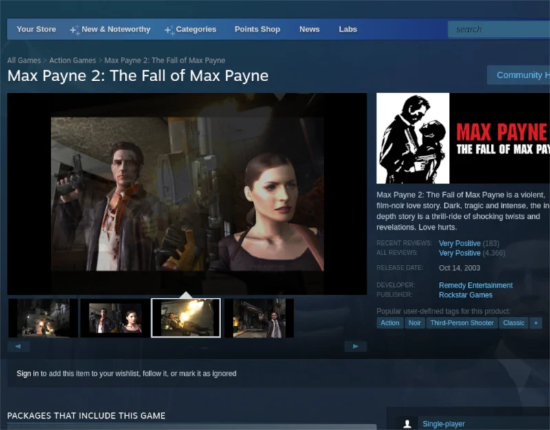 كيف تلعب Max Payne 2: The Fall of Max Payne على Linux