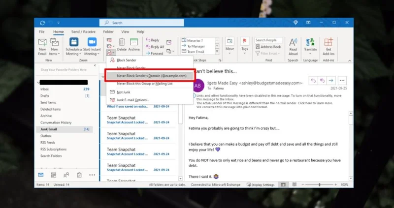 Come riparare Outlook continua a inviare e-mail alla cartella Posta indesiderata o Spam