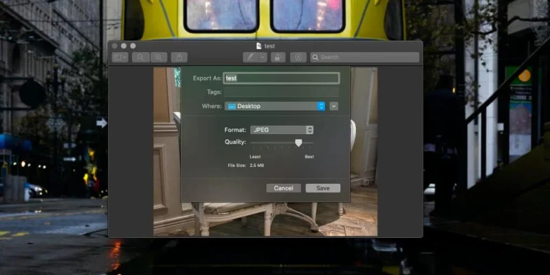 So komprimieren Sie ein JPEG unter macOS mit Vorschau
