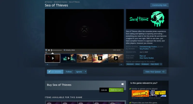 Come giocare a Sea of ​​Thieves su Linux