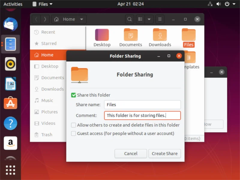 如何將文件夾從 Ubuntu PC 共享到網絡