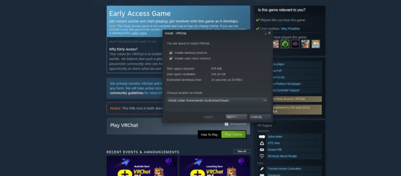 Cara bermain VRChat di Linux