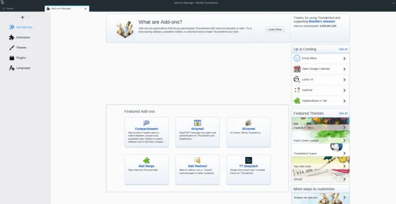 Torbirdy Erweiterung in Thunderbird