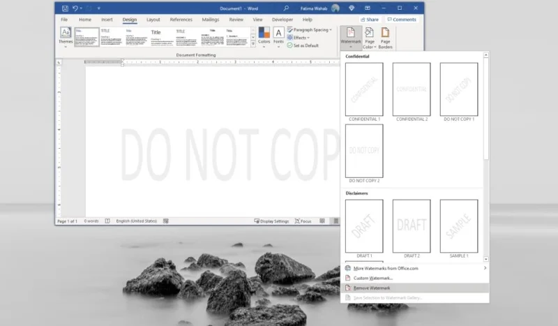 So entfernen Sie Wasserzeichen in Microsoft Word