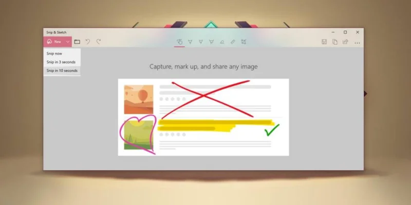So erstellen Sie zeitverzögerte Screenshots mit Snip and Sketch unter Windows 10