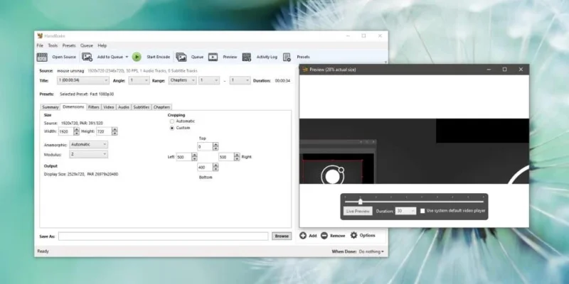 Come ritagliare un video su Windows 10 con Handbrake