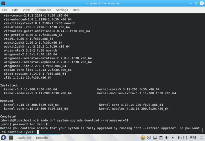 Fedora 31로 업그레이드하는 방법