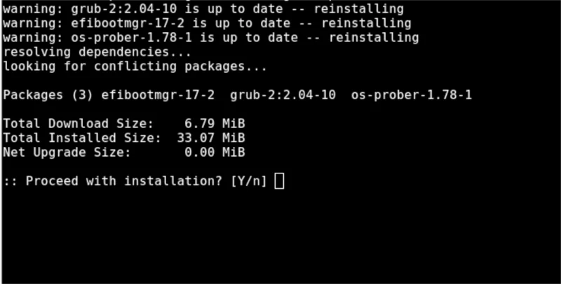 كيفية إعادة تثبيت Grub على Arch Linux