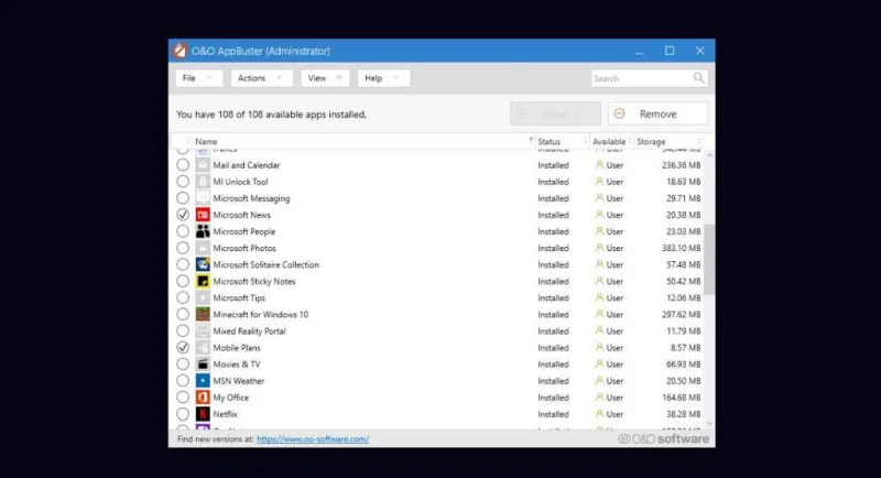 Come rimuovere le app stock da Windows 10