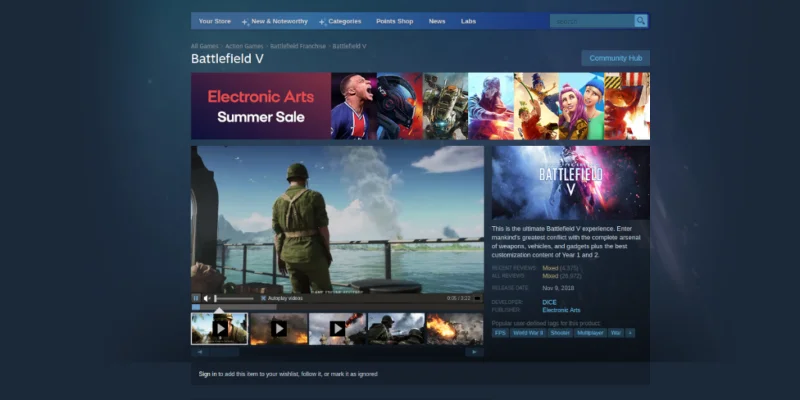 كيف تلعب Battlefield V على نظام Linux