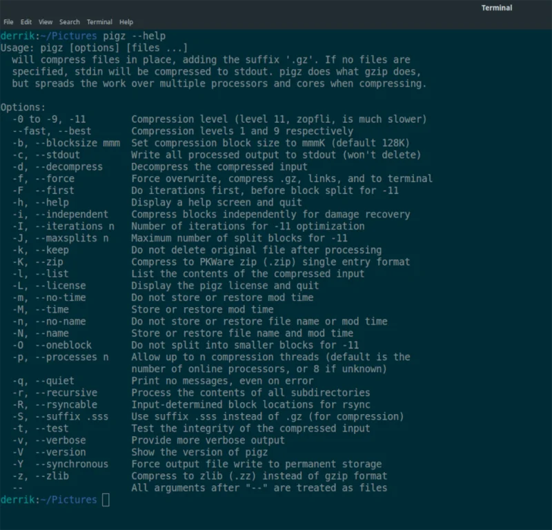 Extraindo arquivos compactados no Linux com Pigz