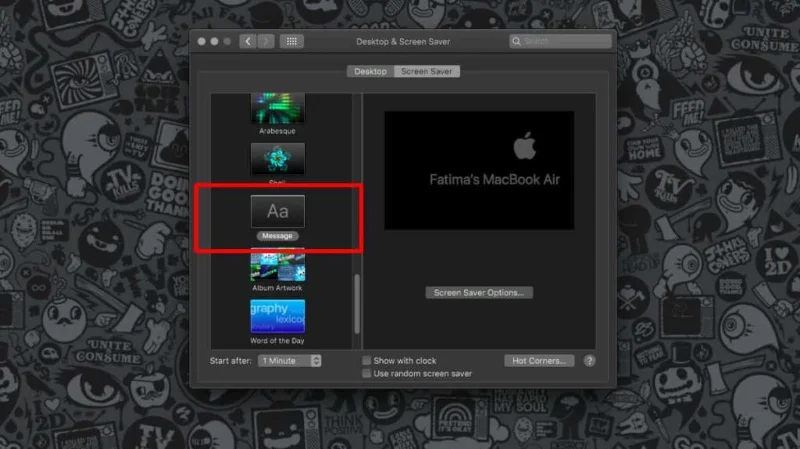 Как добавить сообщение на экран блокировки в macOS