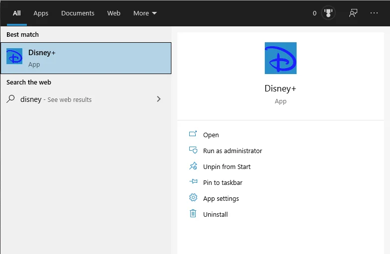 Comment installer lapplication Disney Plus+ pour PC (Windows 10)
