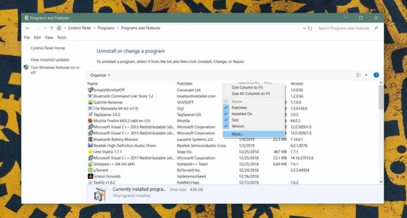 Jak znaleźć katalog aplikacji w Panelu sterowania w systemie Windows 10?