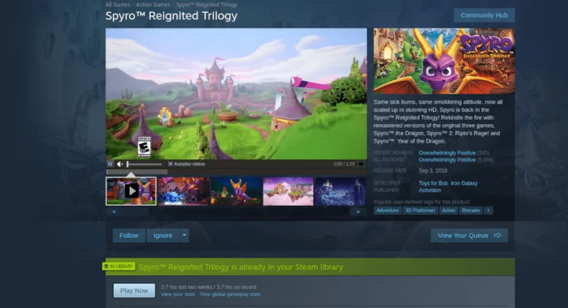كيف تلعب Spyro Reignited Trilogy على Linux