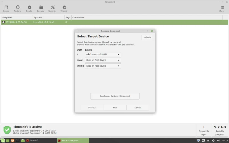 如何在 Linux Mint 上設置備份快照