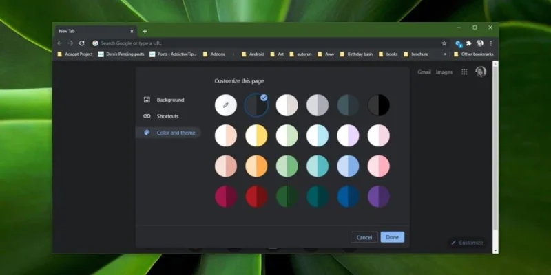 Come personalizzare Colori e temi nella pagina Nuova scheda in Chrome