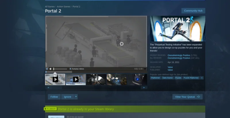 Come giocare a Portal 2 su Linux