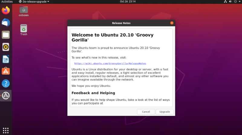 Hoe te upgraden naar Ubuntu 20.10