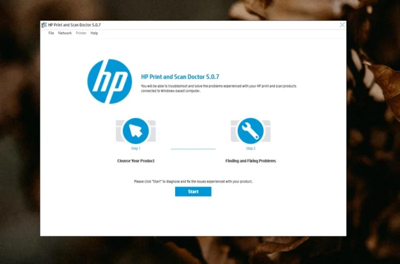 HP Print and Scan Doctor: Benutzerschnittstelle