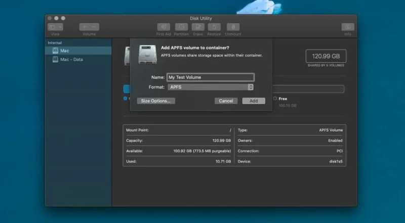 Come creare un volume APFS con una quota di archiviazione su macOS