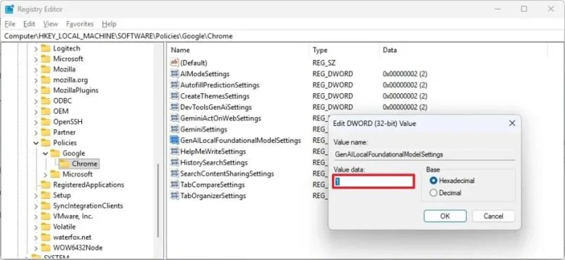 ป้องกันไม่ให้ Chrome ดาวน์โหลดโมเดล AI Gemini Nano บน Windows 11 โดยไม่แจ้งให้ทราบล่วงหน้า
