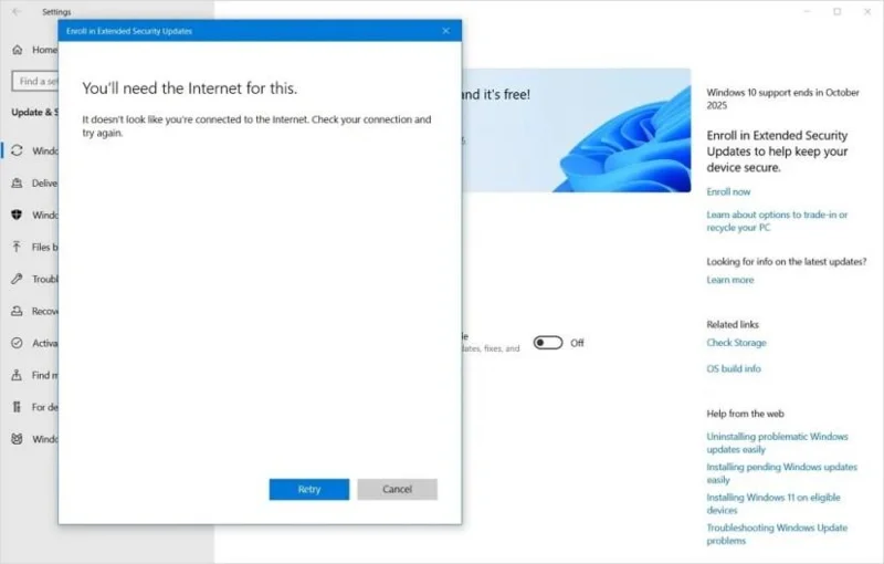 Come risolvere il problema dell'opzione di iscrizione agli Aggiornamenti di sicurezza estesi mancante su Windows 10 prima della fine del supporto